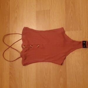 XS windsor bodysuit- rust/terracotta
